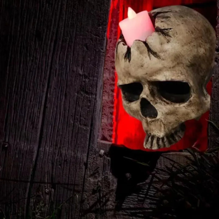 Bougeoir mural SkullTorch | Design crâne | Décor gothique et Halloween