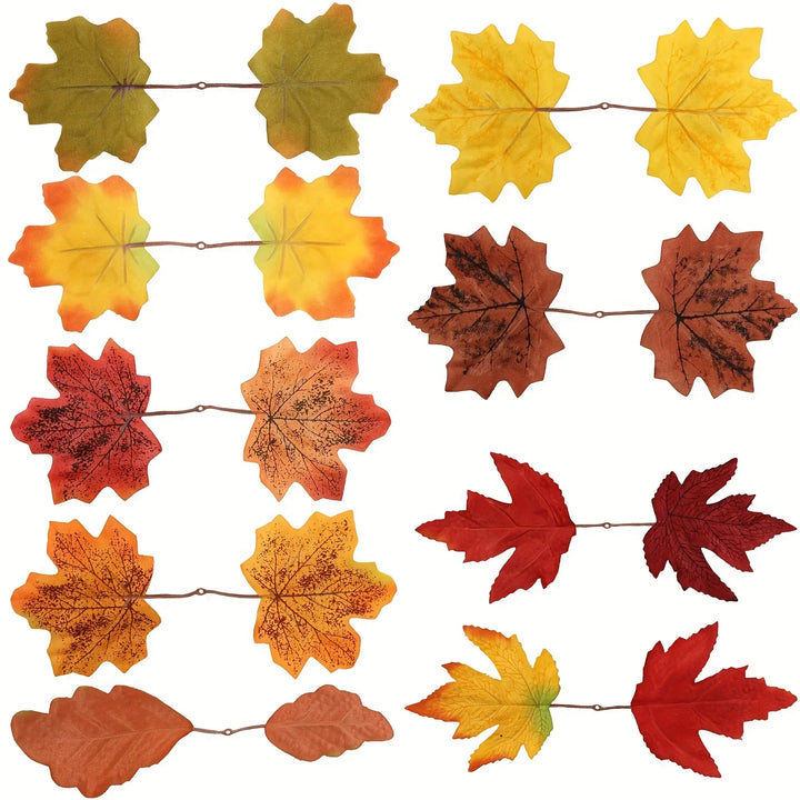 TwinLeaf | Ensemble de 10 Feuilles d'Érable Artificielles | Décoration d'Automne pour Halloween, Mariage & Thanksgiving