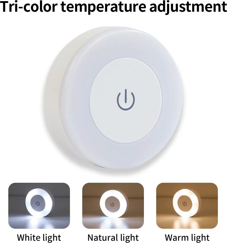 LumiTouch LED veilleuse | Magnétique & Rechargeable | Dimmable avec interrupteur tactile | 6 cm