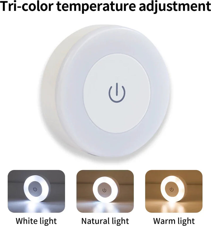 LumiTouch LED veilleuse | Magnétique & Rechargeable | Dimmable avec interrupteur tactile | 6 cm