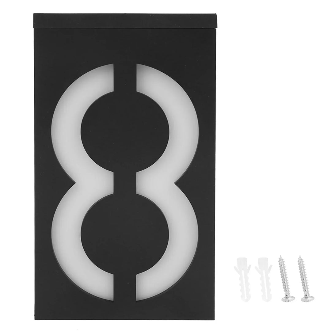Numelux Lampe de numéro de maison solaire | LED Éclairée | Résistante aux intempéries IP55 | Lumière automatique dans l'obscurité