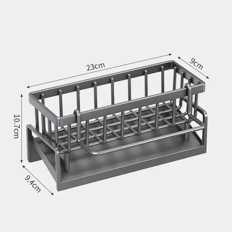 Küchensoft Support pour Éponge de Cuisine | Étagère Multifonctionnelle pour Égoutter | Pour Évier, Chiffons & Liquide Vaisselle | Organisateur Étagère