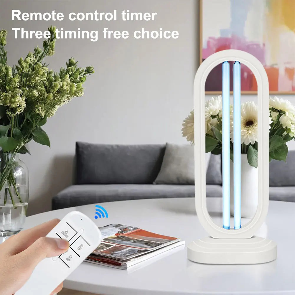 Lampe de désinfection Purevia UV-C | 38W | Avec télécommande & 3 niveaux de minuterie | UV + Ozone | 41,5 × 18 cm