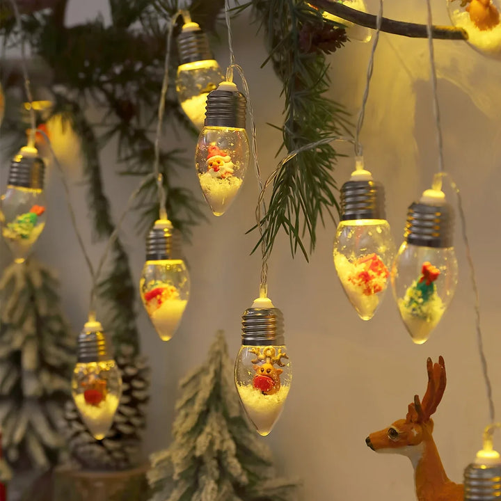 Guirlande lumineuse LED « FrostyGlow » | 2 m | 10 LEDs | Fonctionne sur piles | Décoration de Noël & Nouvel An