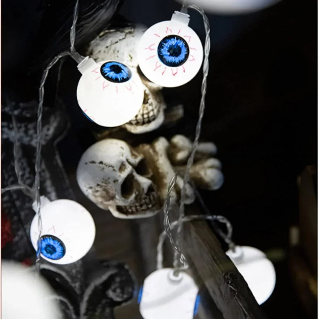 Guirlande LED Halloween CreepyEyes | 20 LED Globes Oculaires | Pour Maison, Jardin & Fête