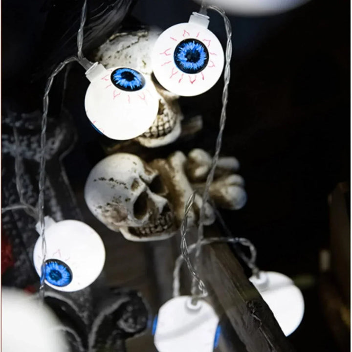 Guirlande LED Halloween CreepyEyes | 20 LED Globes Oculaires | Pour Maison, Jardin & Fête