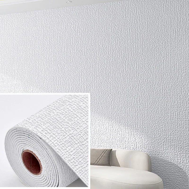 Papier peint 3D en lin autocollant Linovera | Imperméable, résistant à la moisissure & amortissant | Idéal pour le salon, la chambre & la cuisine