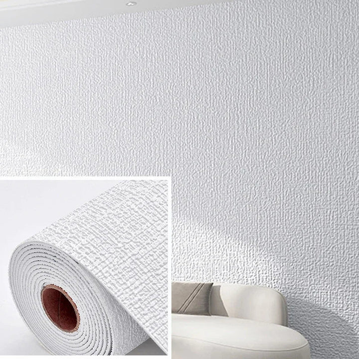 Papier peint 3D en lin autocollant Linovera | Imperméable, résistant à la moisissure & amortissant | Idéal pour le salon, la chambre & la cuisine