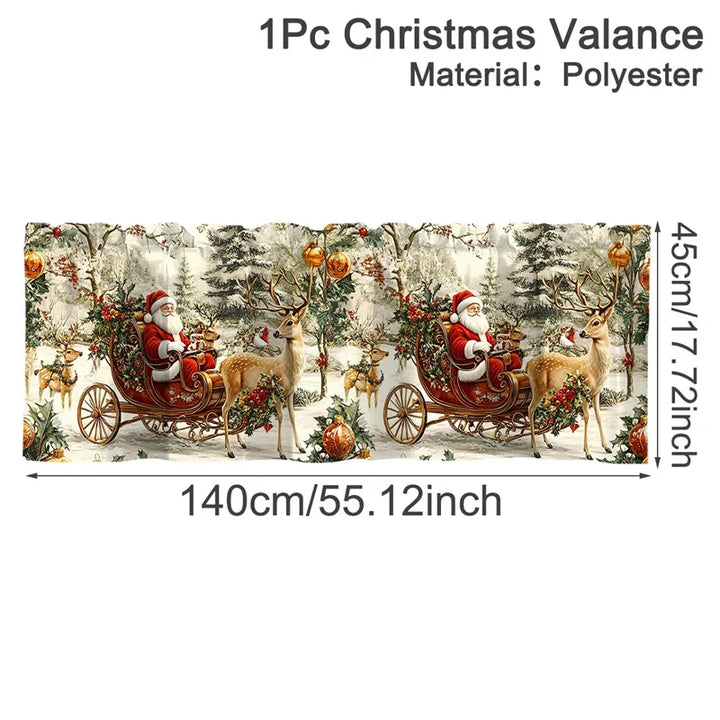 Rideaux courts de Noël NoëlHome | Décoration festive pour fenêtres | 100 % Polyester | Pour cuisine et salle de bain | Collection de Noël 2025