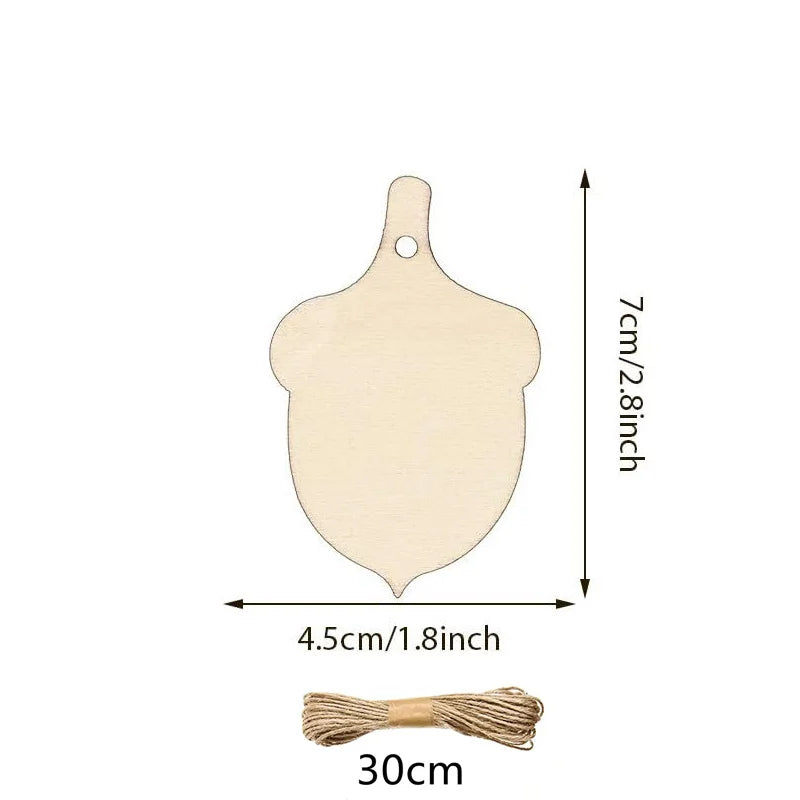 WoodlyFall Citrouille & Feuilles Pendentif | Ensemble de 6 | Décoration en Bois à Créer | À Peindre & Accrocher | Automne & Thanksgiving