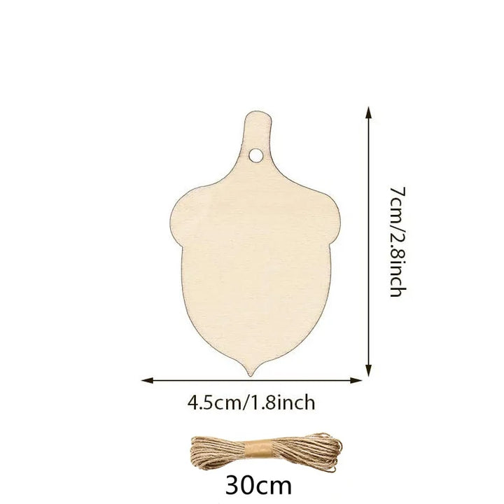 WoodlyFall Citrouille & Feuilles Pendentif | Ensemble de 6 | Décoration en Bois à Créer | À Peindre & Accrocher | Automne & Thanksgiving