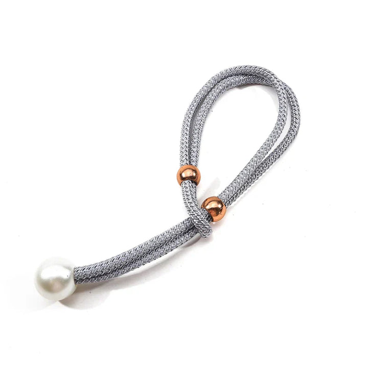 Ruban décoratif Perlina | Avec perles en plastique et détail floral | 52 × 3 cm | Pour cadeaux, déco & projets DIY