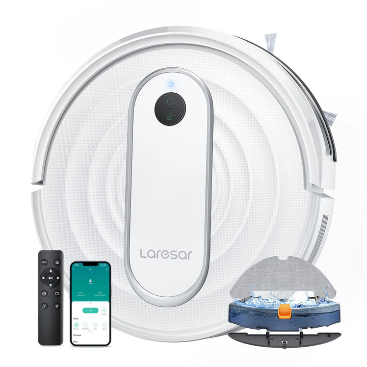Cleanovo P10 Robot Aspirateur avec Fonction Laveuse | 4500Pa Puissance d'Aspiration | Contrôle par Application & Navigation Gyroscopique | Pour Tapis & Sols Durs