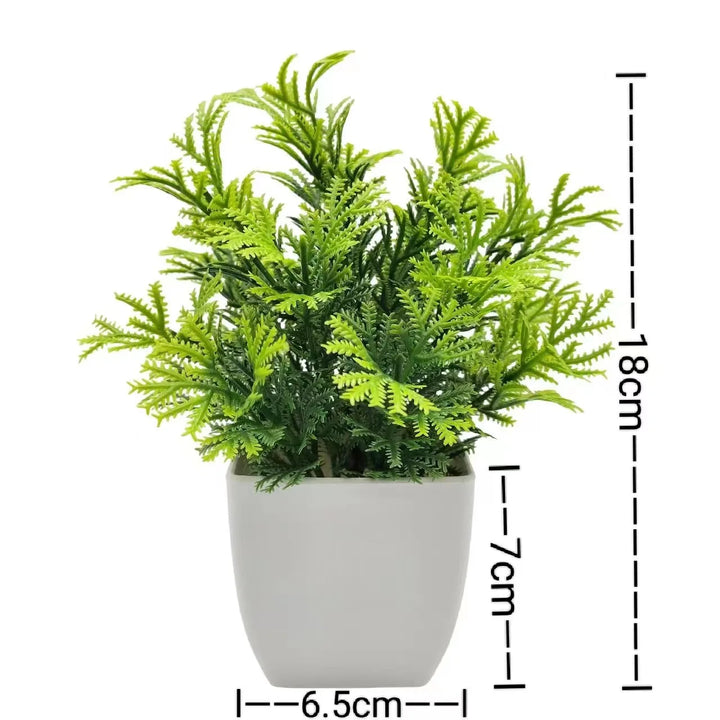 EverGreen Mini-Plante Artificielle | Toujours Vert & Sans Entretien | 7×7×16 cm