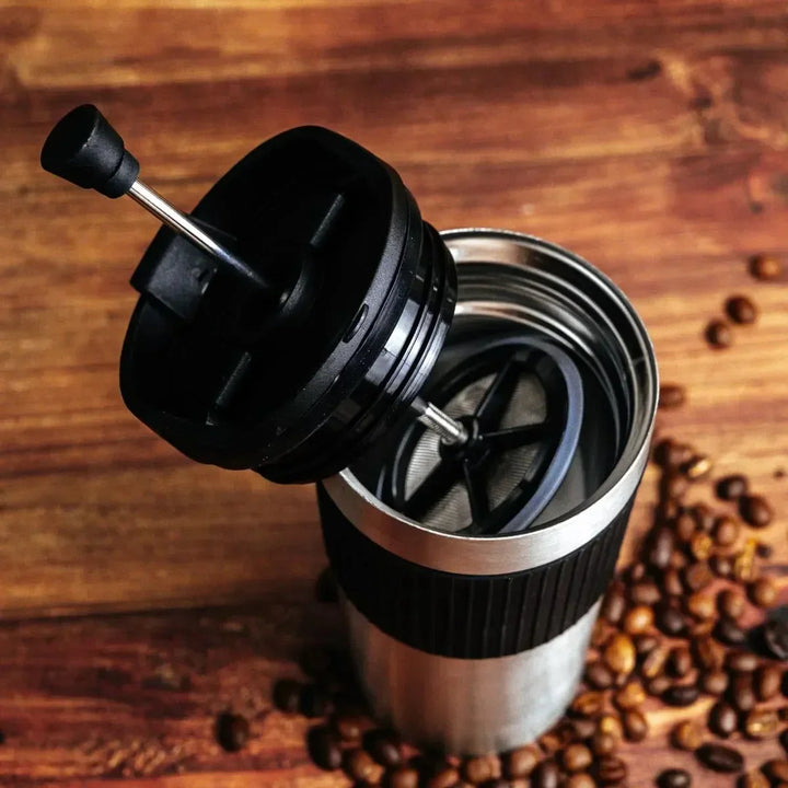BrewMate Go | Presse Française Isolée To-Go | 420 ml | Acier Inoxydable | Double Paroi & Anti-Fuite
