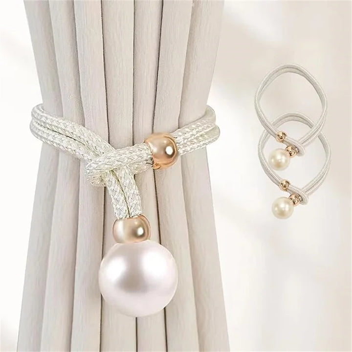 Ruban décoratif Perlina | Avec perles en plastique et détail floral | 52 × 3 cm | Pour cadeaux, déco & projets DIY