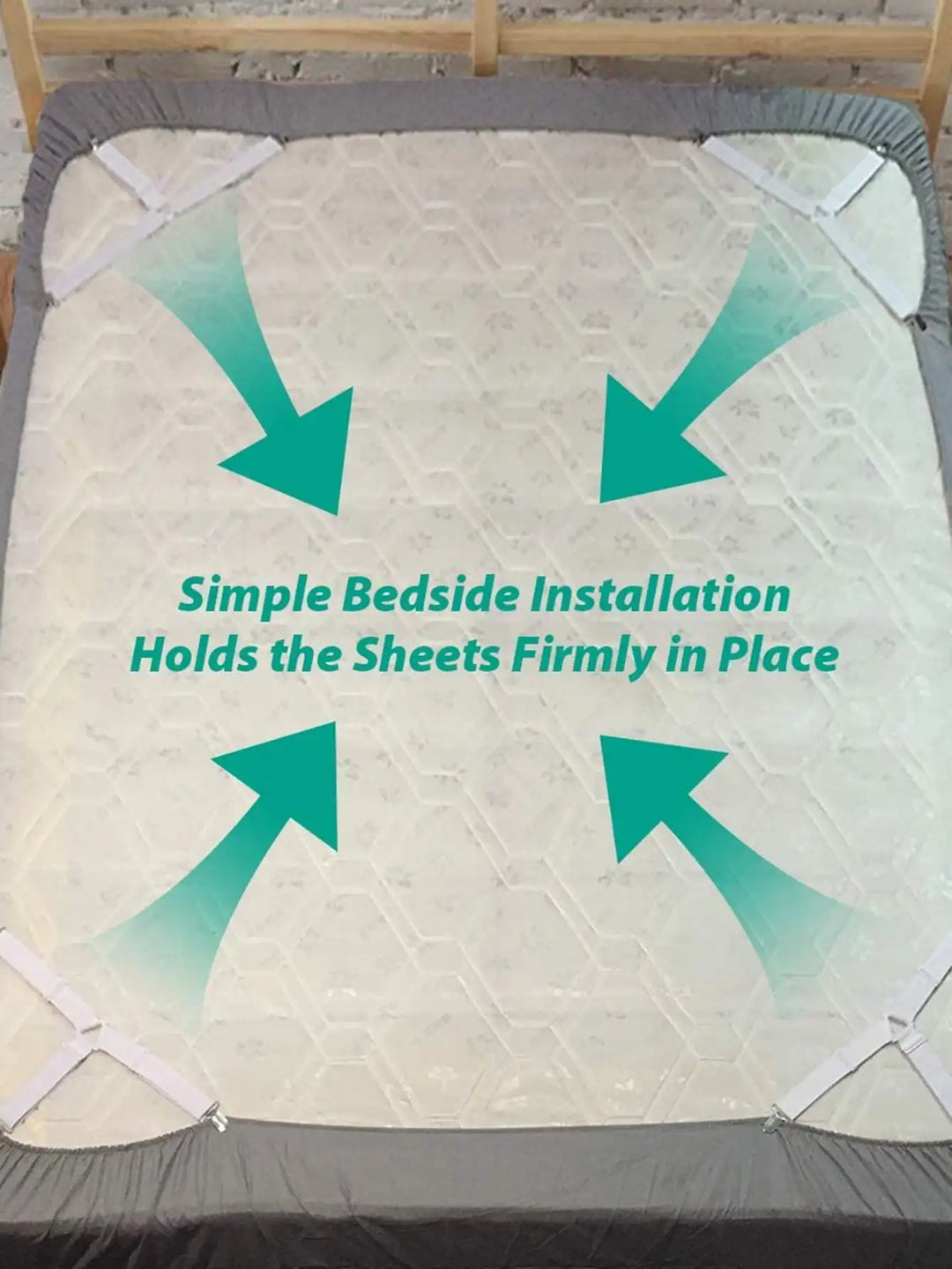 GRIPFIX Ensemble de Supports de Draps-housses | Pack de 4 Étriers de Draps Triangulaires | Réglable & Antidérapant – Pour Matelas, Nappes & Housses