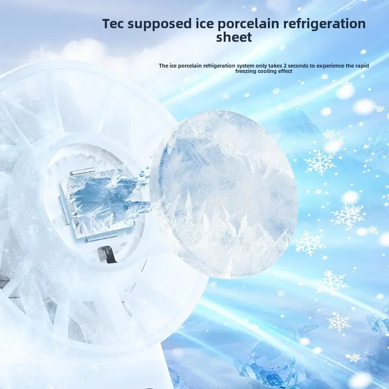 Ventilateur Mini-Frostonic avec refroidissement par glace & affichage LED | Rechargeable USB & Portable | Pour l'extérieur, les voyages & les chaudes journées d'été