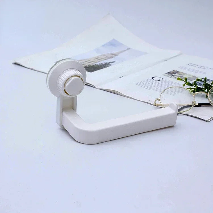 Support mural de papier toilette FixoGrip | Sans perçage | Avec ventouse et fonction de vide | Pour salle de bain et cuisine