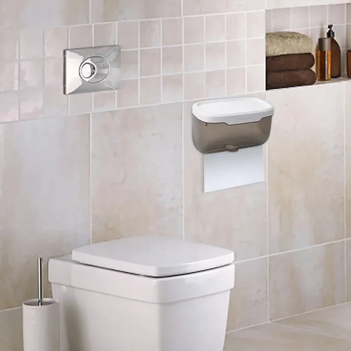 Support de papier toilette mural | Avec étagère et boîte étanche | Moderne et gain de place
