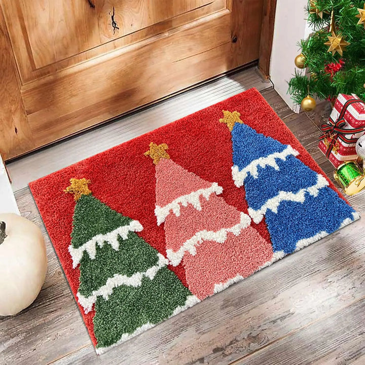 Tapis de Noël HollyStep | Design Père Noël & Pain d'Épices | Antidérapant & Lavable | Pour Intérieur & Extérieur | Édition 2026