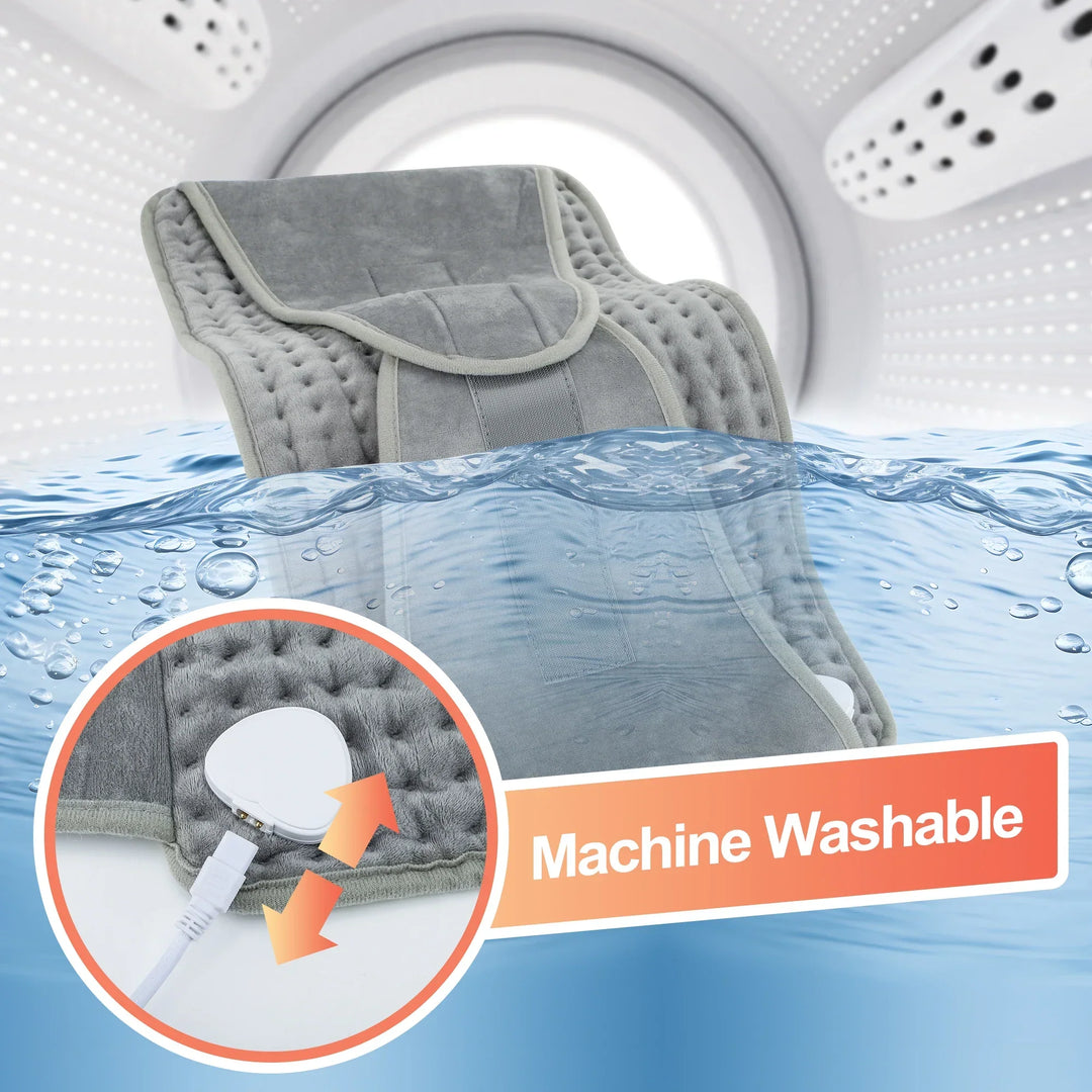 ThermaEase Coussin Chauffant Électrique | Ceinture Chauffante Multifonctionnelle pour le Dos & la Taille | 9 Niveaux de Température & 4 Options de Minuteur