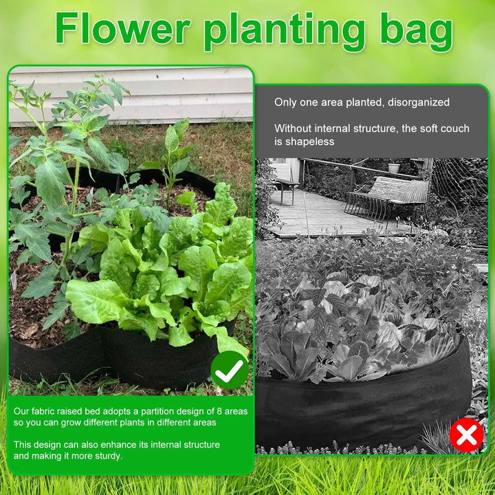 Sac de plantation FlextoGrow | Jardin surélevé en feutre avec 4/8 compartiments | Portable & respirant | Pour légumes, herbes & fleurs