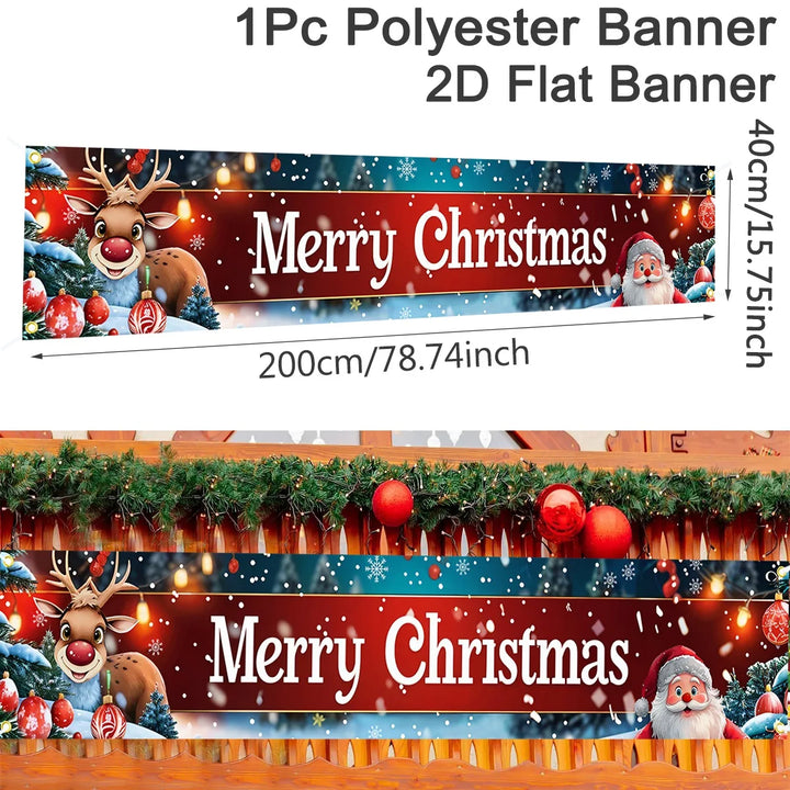 Bannière de Noël FestiJoy | Joyeux Noël & Bonne Année 2025/2026 | Décoration intérieure & extérieure | Résistante aux intempéries & Réutilisable