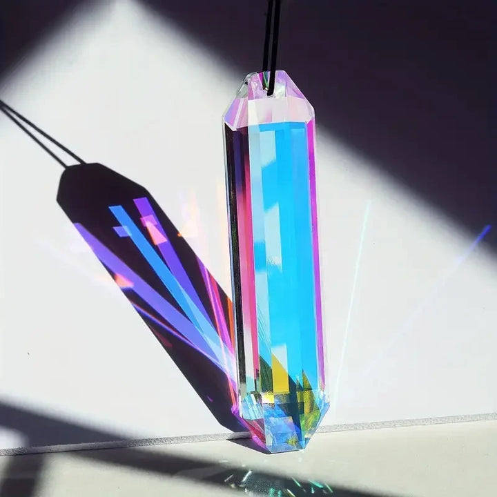 Ensemble de pendentifs en cristal Lichtara | 2 pièces de prisme arc-en-ciel pour fenêtres et jardin | Décoration pour la maison et l'extérieur