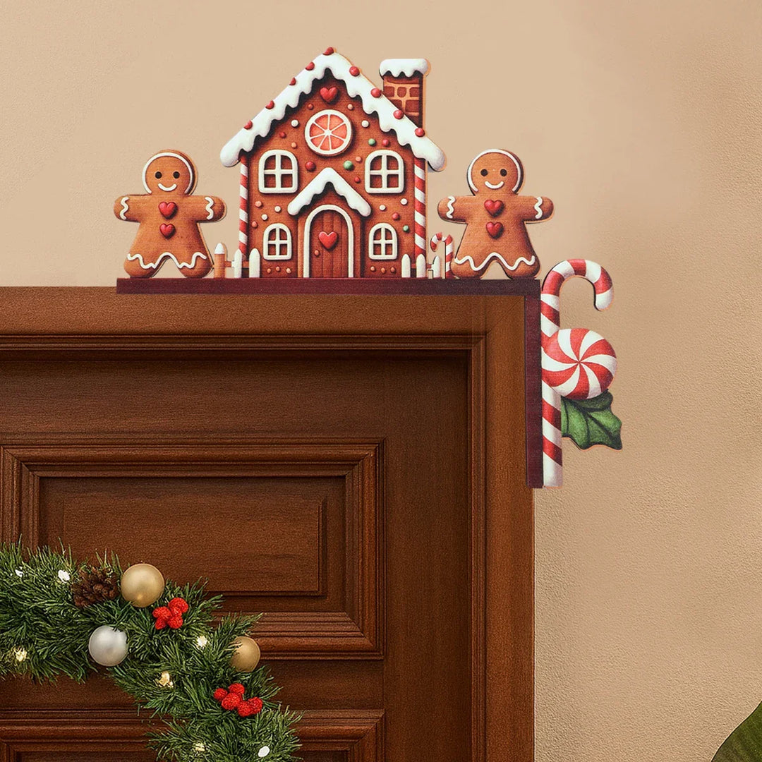 Décoration en Bois de Noël FrostiHome | Père Noël & Bonhomme de Neige | Plaque de Porte & Décoration d'Angle en Bois | Noël & Nouvel An 2026