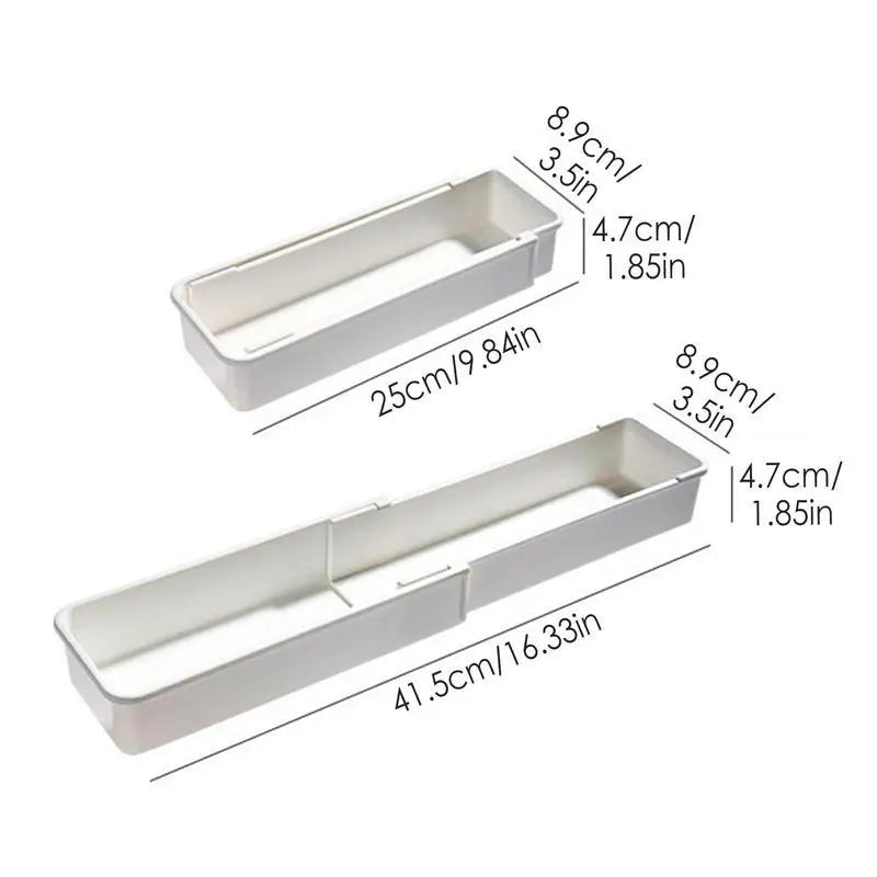 FlexiSort Tiroir à couverts | Organisateur de couverts extensible | Flexible & Gain de place | Blanc