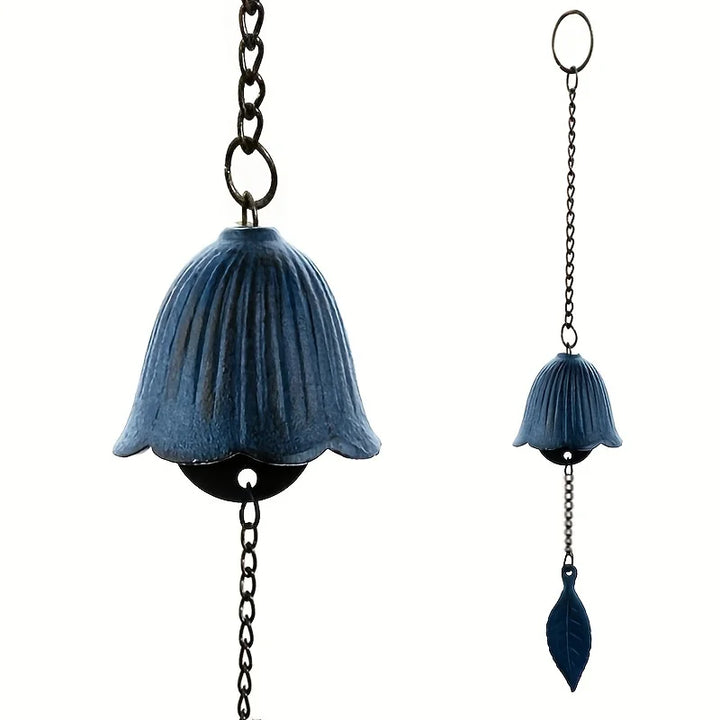 KazeBell | Carillon japonais en fonte | Design rétro en forme de feuille | Pour balcon et jardin