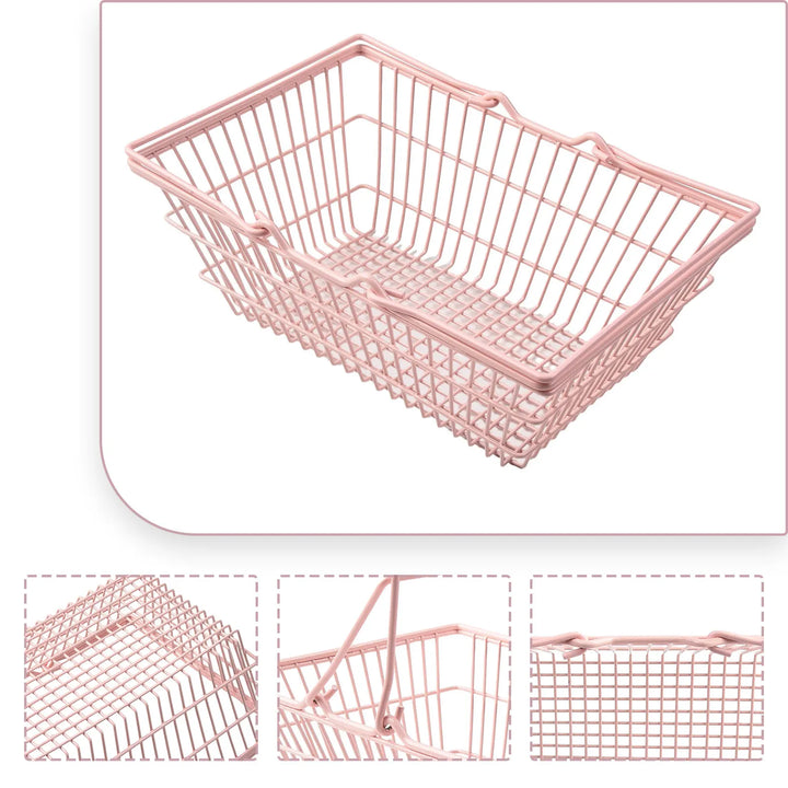 Deko-Métal Panier Roseliné CharmKorb | Panier de rangement en rose | En 3 tailles (S/M/L) | Pour cosmétiques, bureau & chambre d'enfant