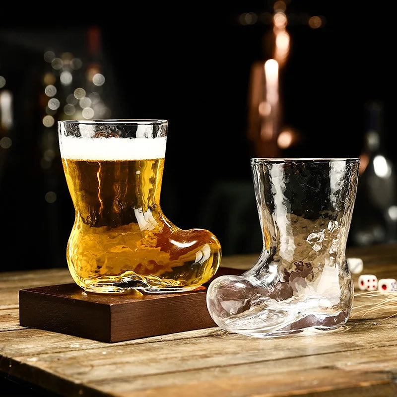 ProstStiefel Verre à bière en forme de botte | 300 ml | Verre de fête traditionnel | Verre de qualité robuste | 12×8×5 cm
