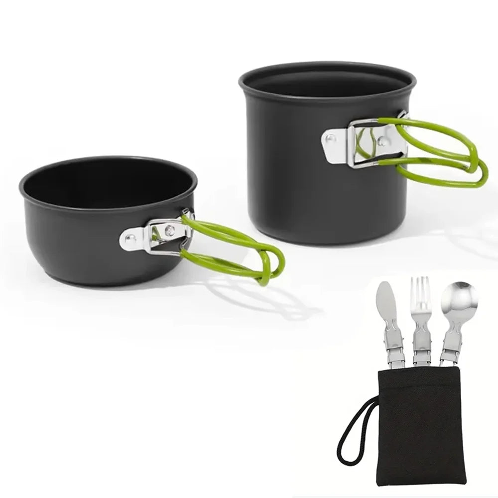 Trailvore CookLite Camping Set de Cuisine | Léger & Pliable | Casserole avec Couvercle | Inclus : Sac de Transport | Pour Randonnée, Trekking & Activités de Plein Air
