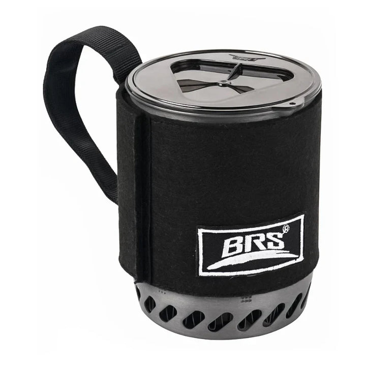 TrailFlame Réchaud de camping BRS-61 ultraléger avec pot de stockage de chaleur intégré | Réchaud à gaz de plein air pour trekking et voyages en sac à dos