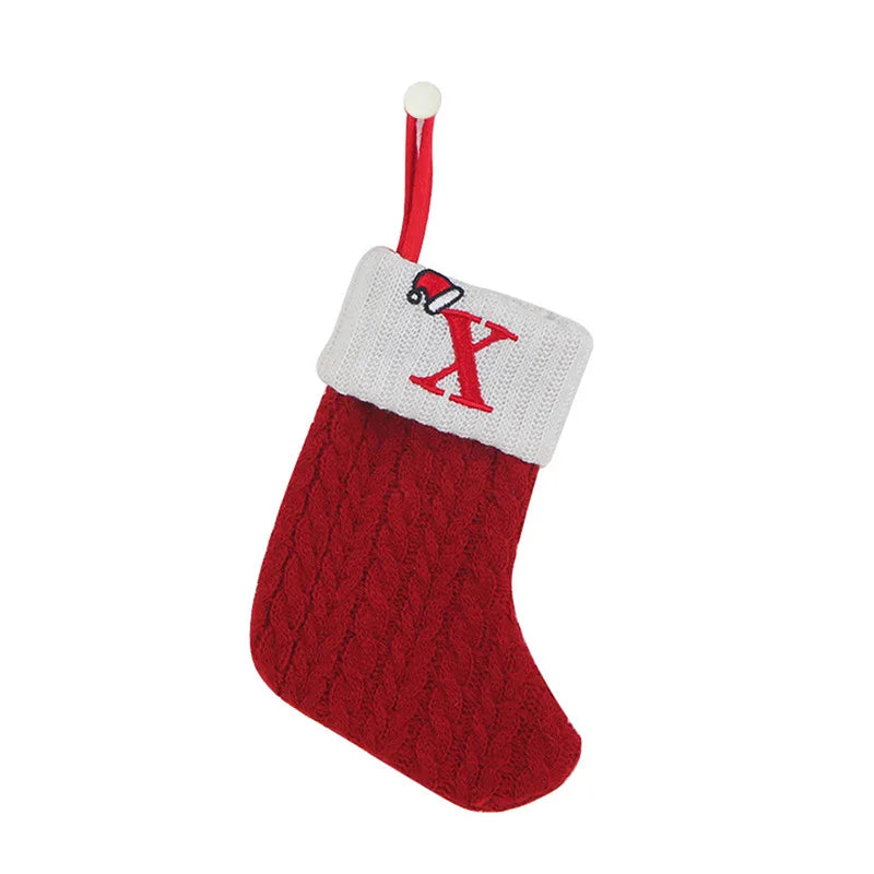 Chaussette de Noël SnowKnit | Tricotée avec un motif de flocons de neige | Décoration de Noël & idée cadeau | 25×15 cm
