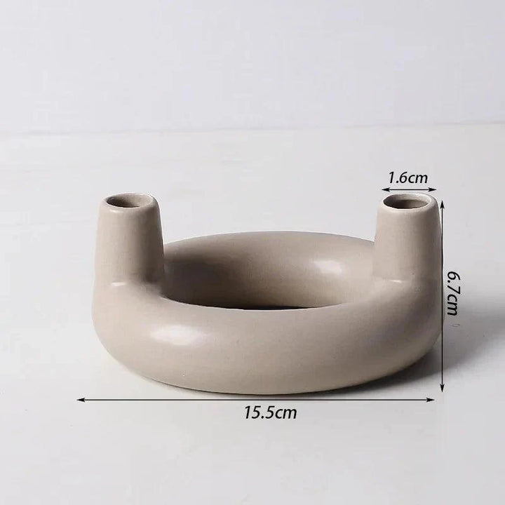 Bougeoir Moderne | Design Scandi | Fer & Verre | Polyvalent comme Vase