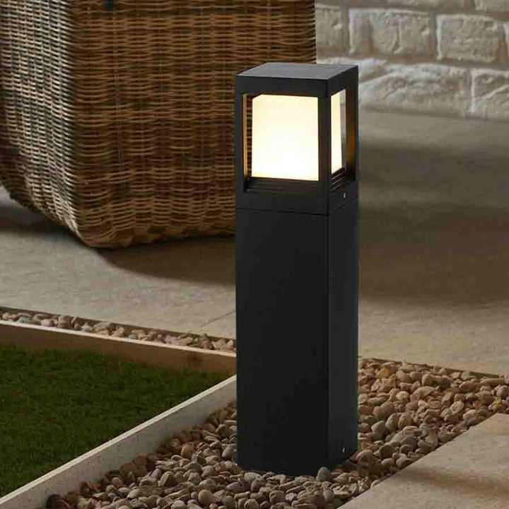 Lampe solaire LUXANO Cube | 60 cm de hauteur | Lumière LED blanc chaud | Étanche IP54 | Éclairage extérieur durable