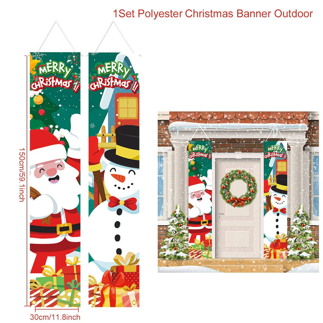 Bannière de porte de Noël | Écriture Joyeux Noël | Décoration suspendue pour la maison | Décoration de porte festive 2025/2026