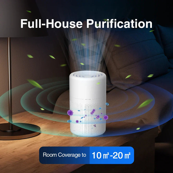 AirPure 360 | Purificateur d'air de bureau | HEPA H13 & Charbon actif | USB Type-C & Fonctionnement silencieux