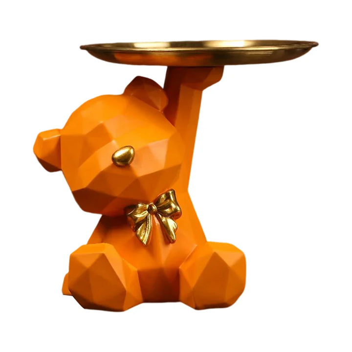 GeoBear | Figurine de rangement ours | Design géométrique en résine | Décoration & rangement pour bonbons & petits objets | 17,5×13 cm