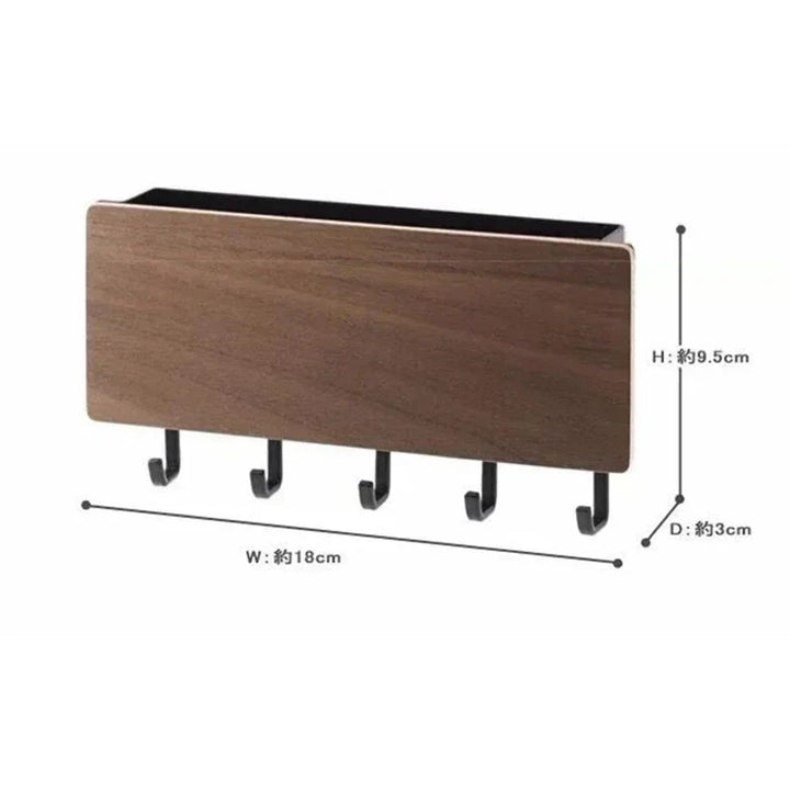 KeyNest Organisateur mural | Tableau de clés en bambou avec crochets | Vestiaire mural rectangulaire pour clés, vestes et accessoires