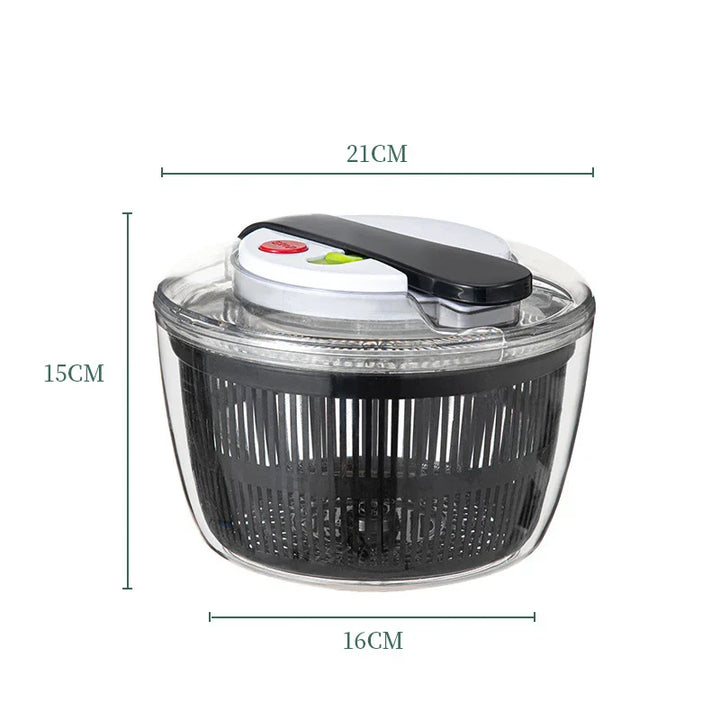 SpinFresh Essoreuse à salade 3L avec couvercle | Utilisation d'une seule main & Base antidérapante | Laveuse & sécheuse à salade pour légumes & fruits | Sans BPA & Pratique