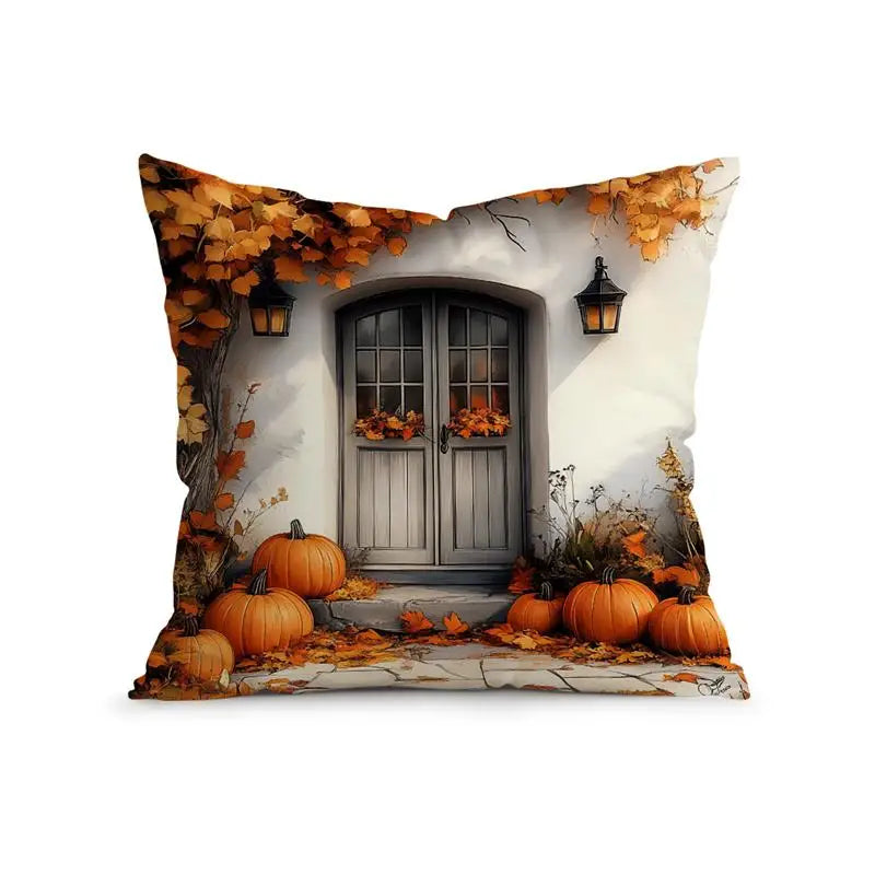 LaubTraum | Housse de coussin décoratif rétro-automne | Accent décoratif pour le canapé | Polyester 45×45 cm