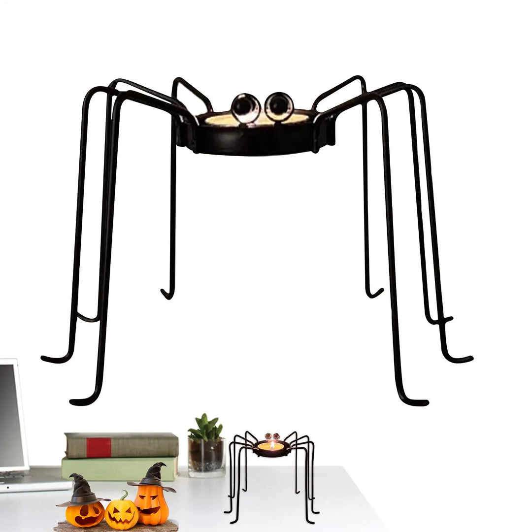 Arachnis | Bougeoirs Halloween en forme d'araignée | Support pour bougies chauffe-plat | 14×11 cm | Fer