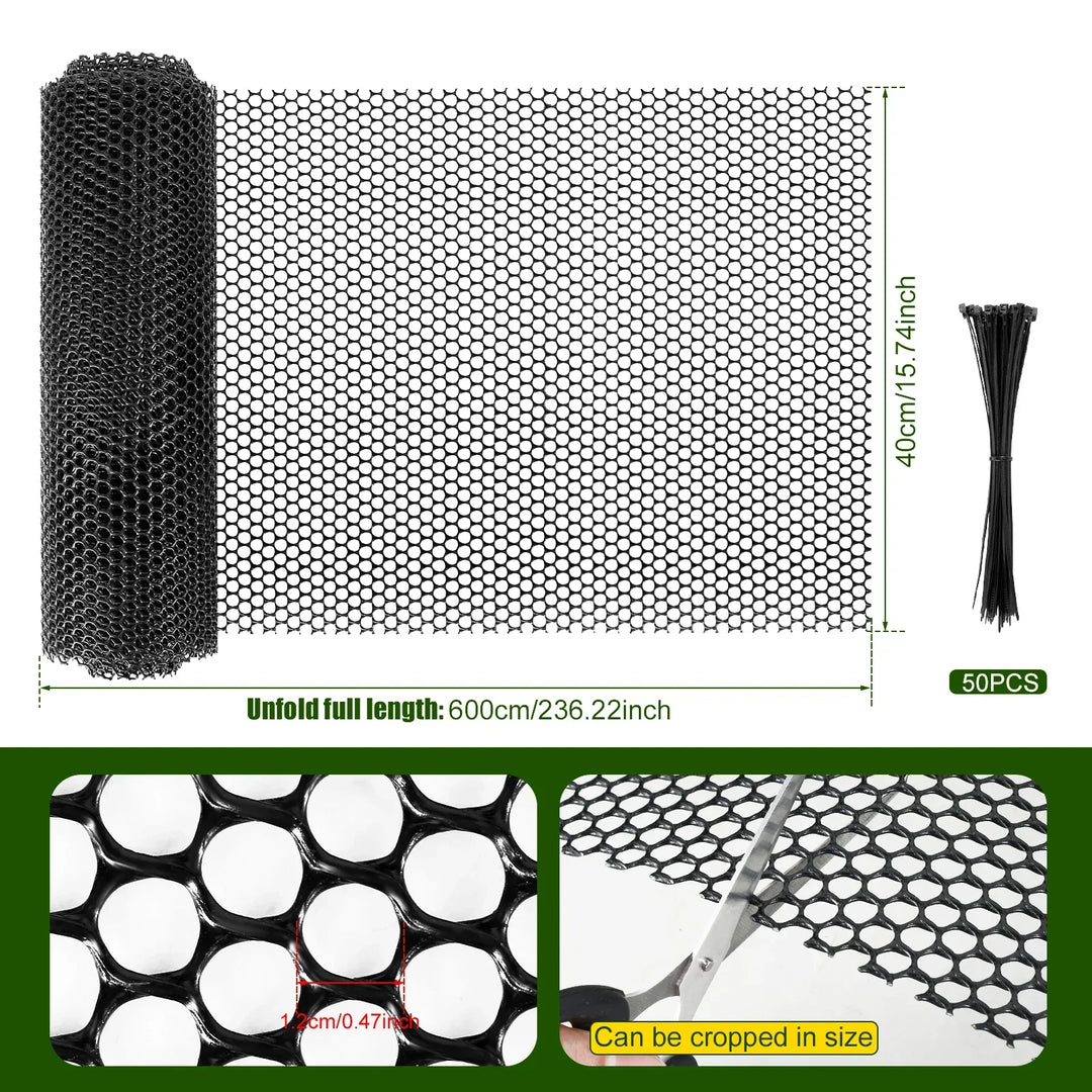 FlexGuard Mesh | Filet de protection en plastique pour jardin & protection des troncs d'arbres | 300 × 40 cm / 600 × 40 cm | Résistant aux intempéries & découpable