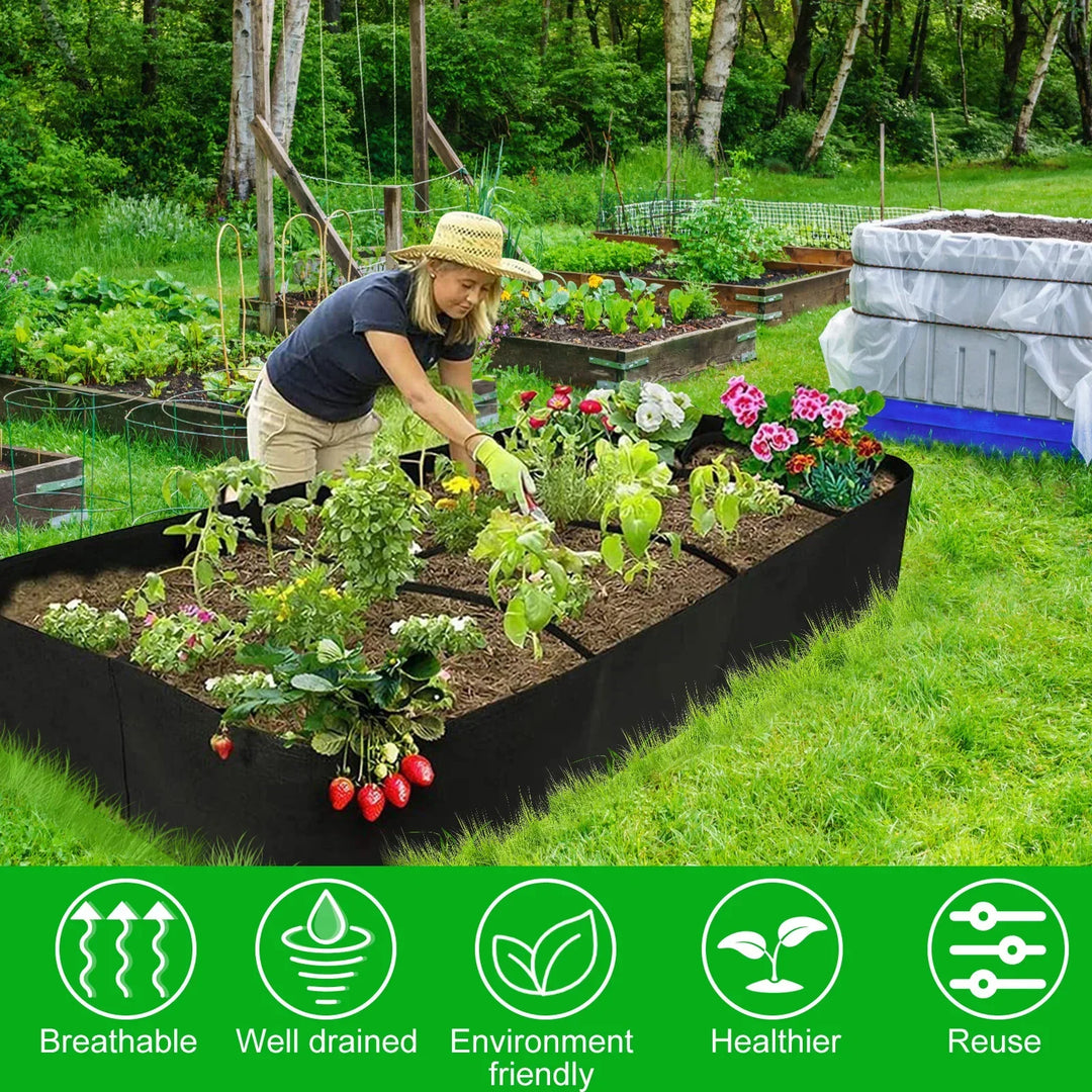 Sac de plantation FlextoGrow | Jardin surélevé en feutre avec 4/8 compartiments | Portable & respirant | Pour légumes, herbes & fleurs