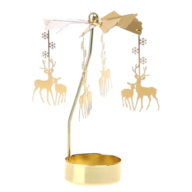Bougeoir Rotatif | Métal 13×8 cm | Décoration de Noël & de Table | Idée Cadeau