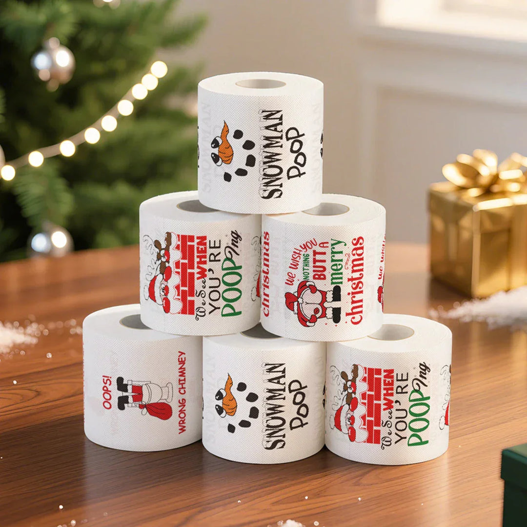 Papier toilette de Noël FestivaRoll | Papier à motif amusant | Bonne année 2026 | Décoration & fournitures de fête